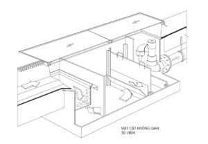 bản vẽ 3d bể tách mỡ bằng bê tông