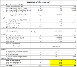 tính toán kích thước bể tách mỡ công nghiệp cho 300 suất ăn