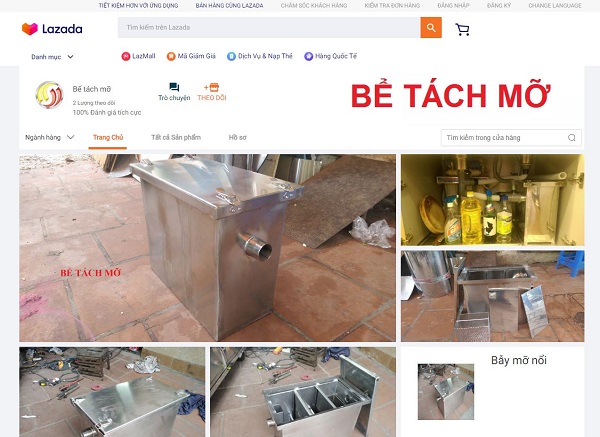 trang bán hàng Bách hóa môi trường trên Lazada