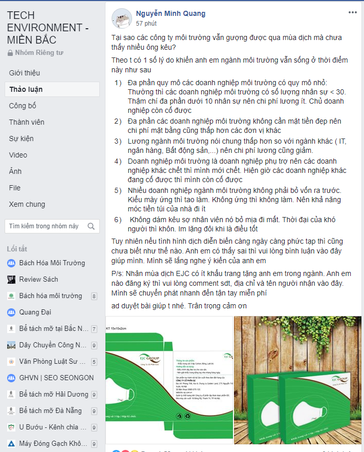 Nguyễn Minh Quang chia sẻ lý do vì sao doanh nghiệp môi trường vẫn sống tốt
