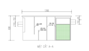 Cấu tạo bể tách dầu 3 ngăn có vải lọc dầu