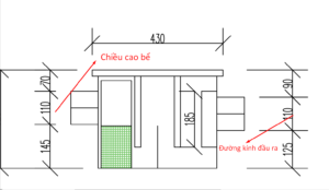 Tỉ lệ đường kính ống vào ra và chiều cao bể tách mỡ