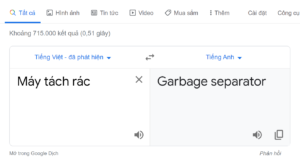 máy tách rác tiếng anh là gì