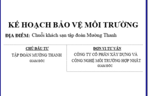 lập kế hoạch bảo vệ môi trường cho khách sạn