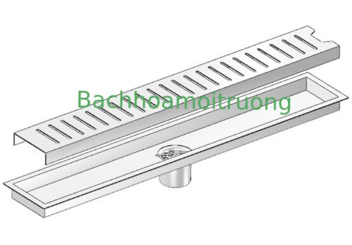 Cấu tạo 2 phần của mương thoát nước bể bơi inox do Bách Hóa Môi Trường gia công