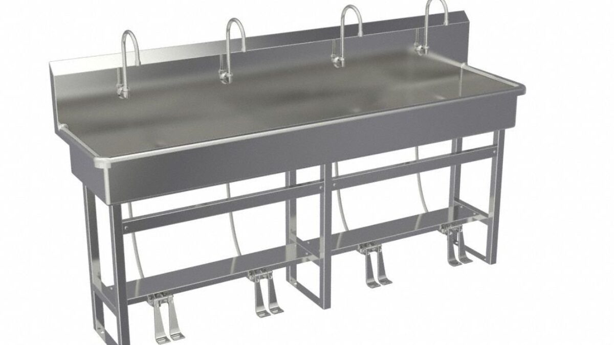 Hố chậu rửa công nghiệp 4 vòi