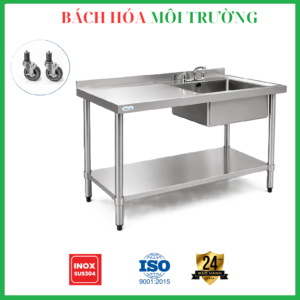 ban bep inox co banh xe