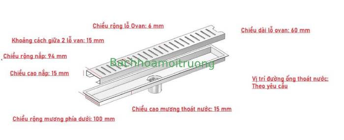 Một số thông số cơ bản của rãnh thoát nước bể bơi inox