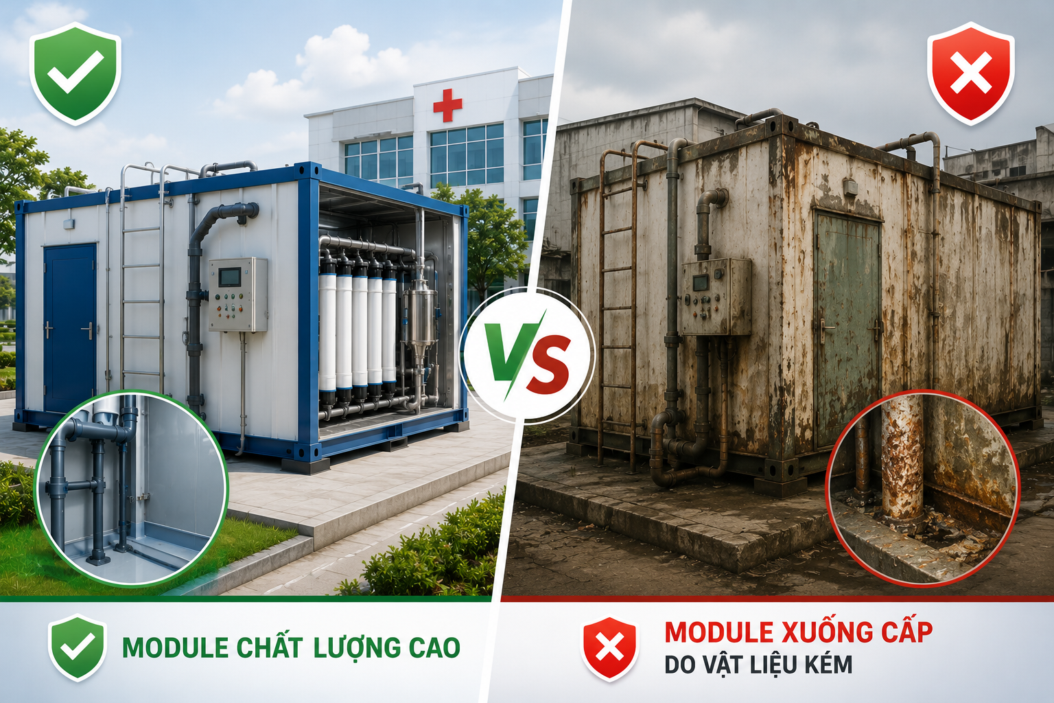 Nhược Điểm Module Xử Lý Nước Thải Cần Biết Trước Khi Đầu Tư 2 Chat luong vat lieu anh huong den tuoi tho module xu ly nuoc thai.