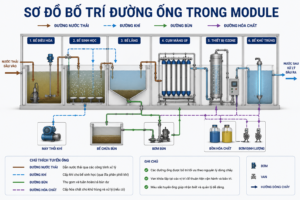 Thiết Kế Đường Ống Trong Module Xử Lý Nước Thải 1 SƠ ĐỒ BỐ TRÍ ĐƯỜNG ỐNG TRONG MODULE