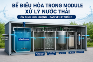 bể điều hòa trong module xử lý nước thải